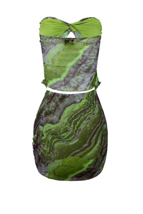 Las Vegas Print Mesh Top & Skirt SET matching sets EDGE